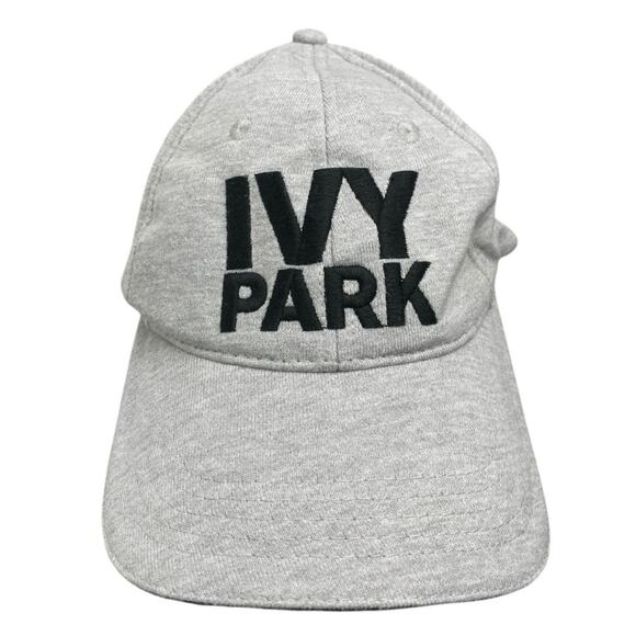 Ivy Park Stacked Logo Gray Embroidered Adjustable Strapback Baseball Cap Hat OS - Picture 3 of 4